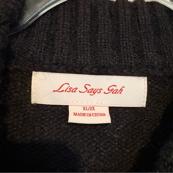 New Lisa Says Gah Cory swan black mock neck sweater - Picture 7 of 10